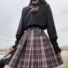 Юбка женская школьная в японском стиле харадзюку, плиссированная юбка с завышенной талией в стиле преппи, школьная форма для девочек-подростков