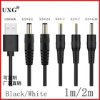 1 шт. USB порт к 2,0*0,6 мм 2,5*0,7 мм 3,5*1,35 мм 4,0*1,7 мм 5,5*2,1 мм 5 В DC бочка Jack кабель питания соединитель