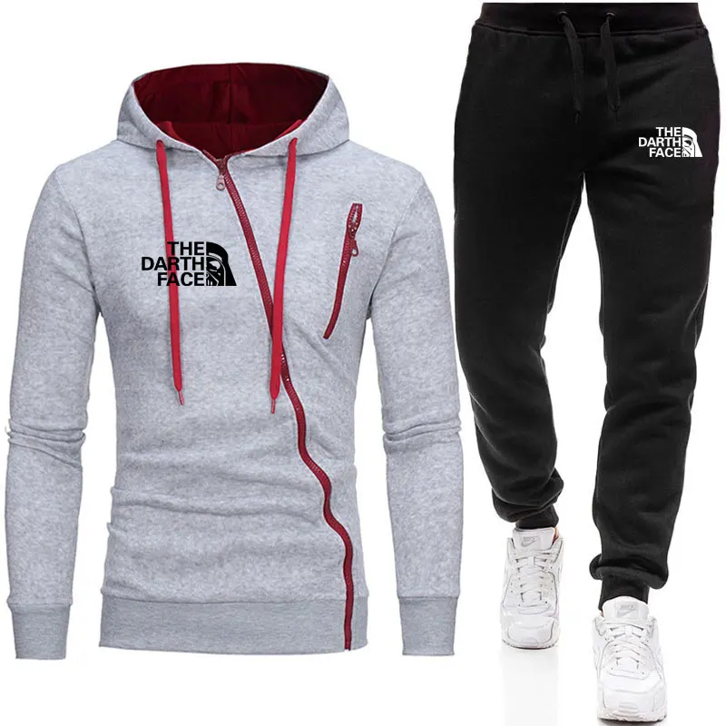 

New Men's Autumn Winter Sets Zipper Hoodie+pants Two Pieces Casual Tracksuit Male Sportswear Brand Clothing Sweat Suit