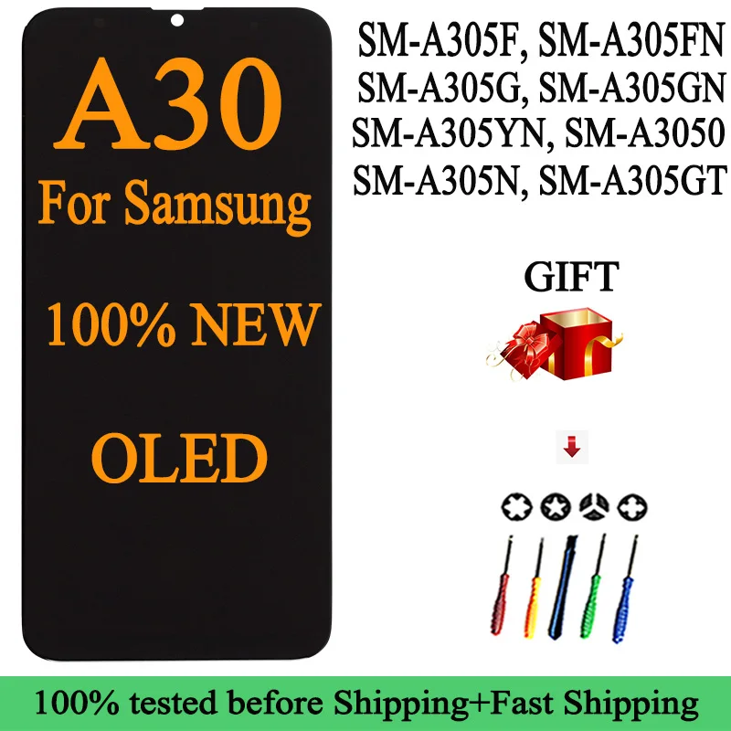 

Новинка 100%, яркость/G/GN/YN/N/GT, оптовая продажа, для Samsung Galaxy A30, ЖК-дисплей, сенсорный экран, дигитайзер с рамкой