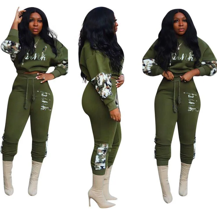 

Letter Pink 2021 Hot Sale New Design style Women Casual Clothing Sweatwear Sweet Sexy Fashion Soft Good Fabric cool soft P1095