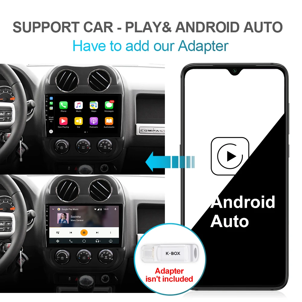 ISUDAR автомобильный мультимедийный плеер 1 Din Android 10 автомобильное радио для Jeep Compass