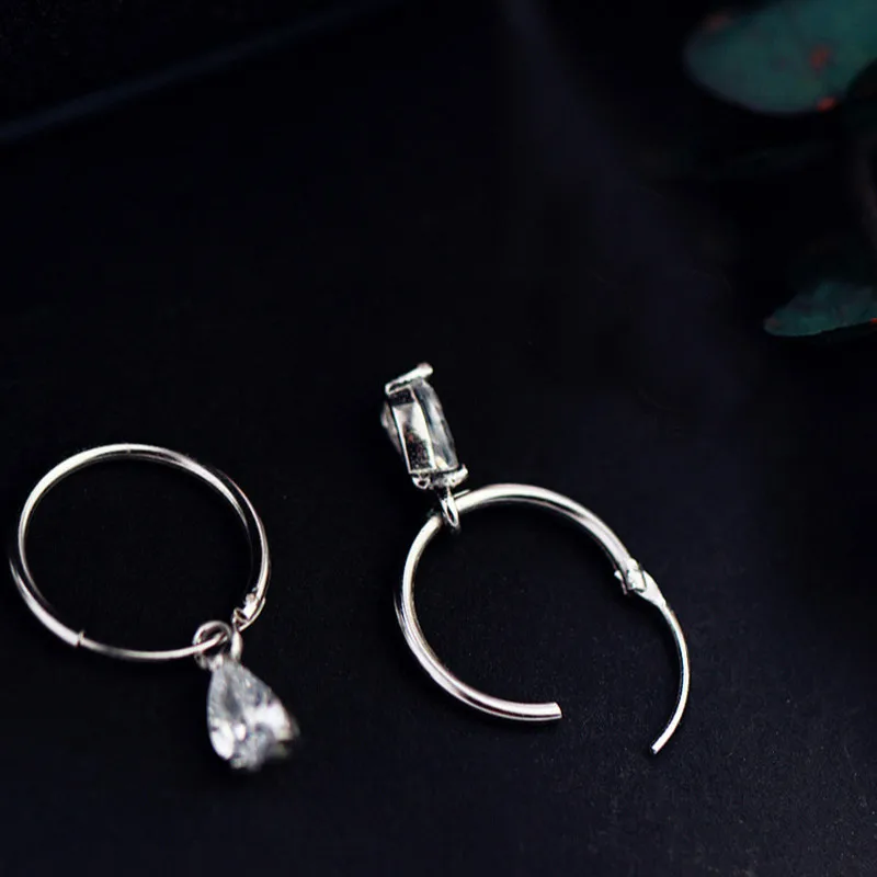 Серьги-клипсы серебряного цвета с австрийскими кристаллами висячие серьги для