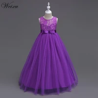 weixu kids wedding gowns long high waist party dress lace tulle princess dress teen elegant dresses clothes for girls 3 14 years