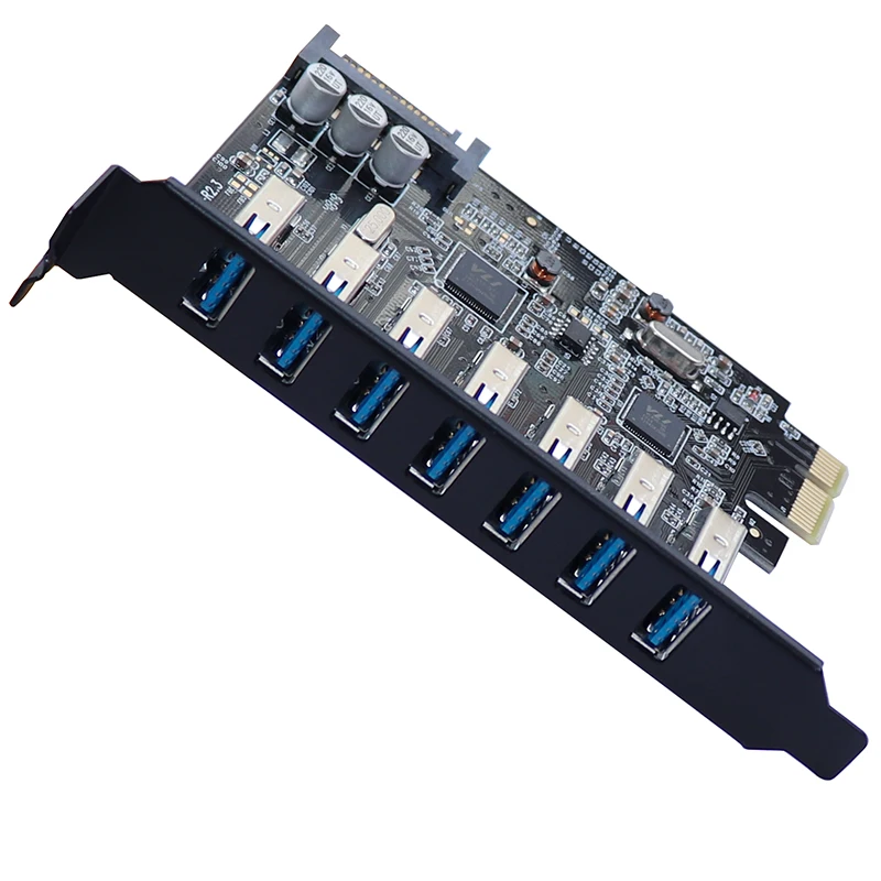PCI e USB 3 адаптер с 7 портами PCIe 0 контроллер USB3 конвертер PCI-e Экспресс плата