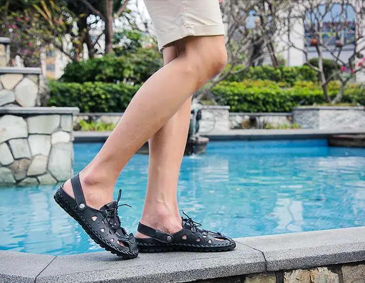 Мужские модные сандалии летние мужские пляжные брендовая мужская повседневная