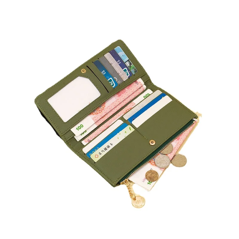 

Женский Длинный кошелек в Корейском стиле, бумажник большой вместимости с бантом и отделением для карт, клатч