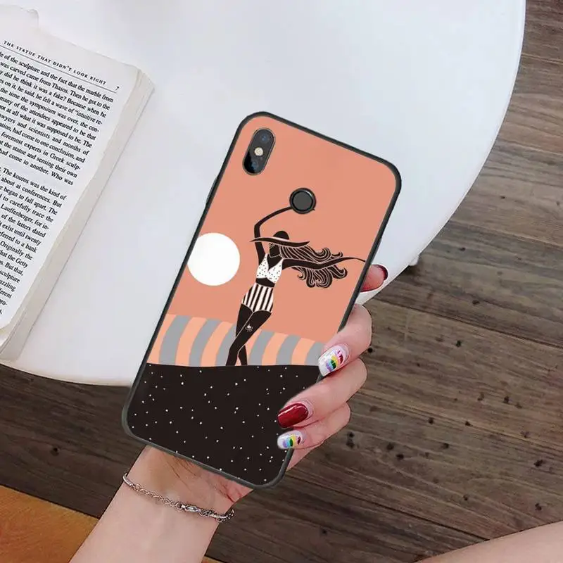 

Phone Case For Xiaomi Redmi 7 8 9t a3 9se k20 mi8 max3 lite 9 note 9s 10 pro surfing art surf Girl cartoon