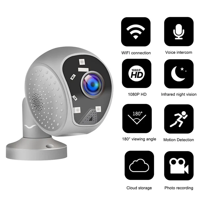 Панорамная IP камера 180 P HD PTZ с поворотом на 1080 градусов внутренняя и наружная