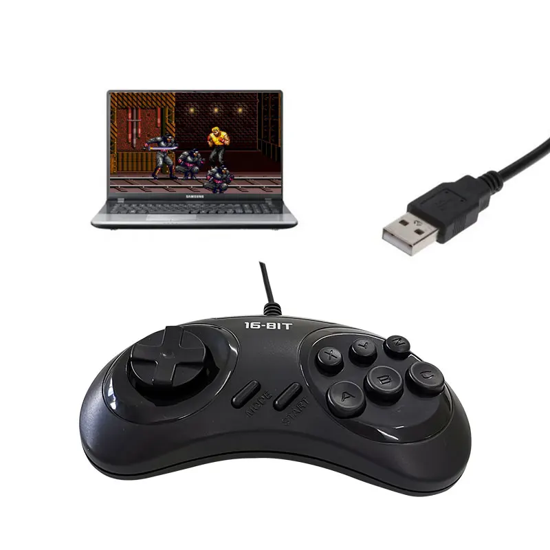 Игровой контроллер с USB-кнопками для USB SEGA держатель джойстика ПК MAC Mega Drive