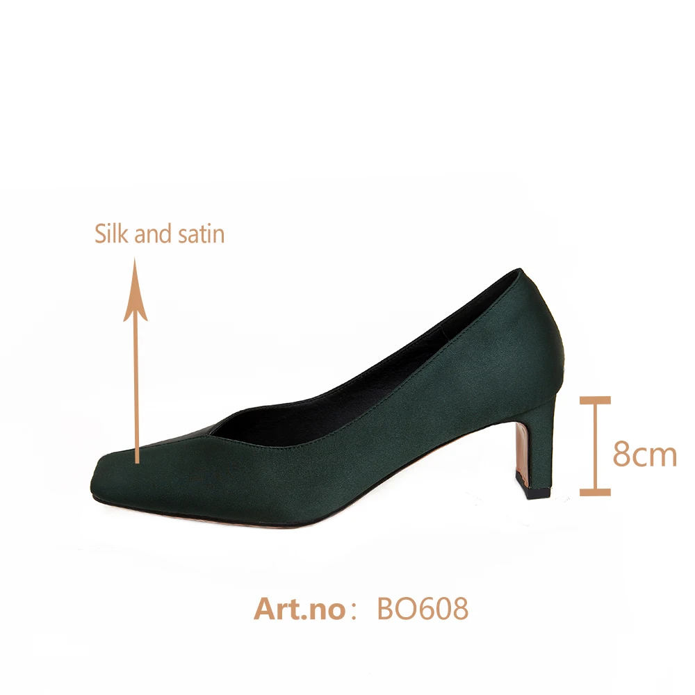 

BESCONE Office Women Pumps Concise Mixed Colors Square Toe Super High Square Heel Shallow Shoes Comfortable Slip-On Pumps BO608