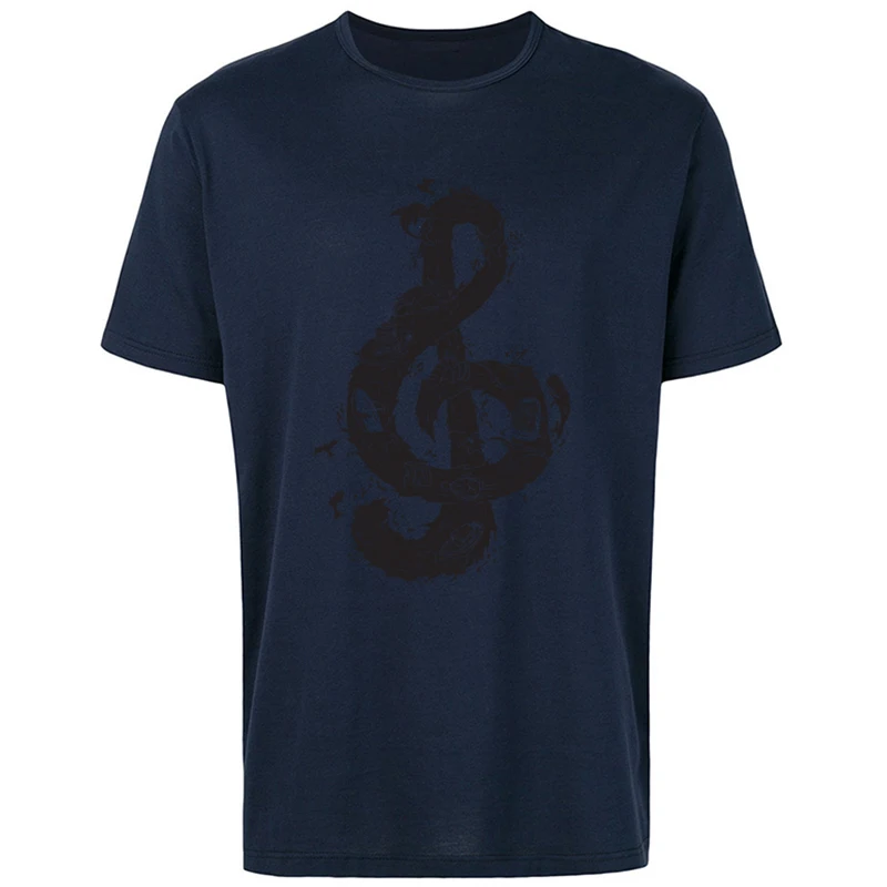 

Song Of Waters T-shirt For Men Art Design T Shirt Music Elements Tops & Tees Sea Style Mens Tshirt Slim Fit Cotton Tee Shirts