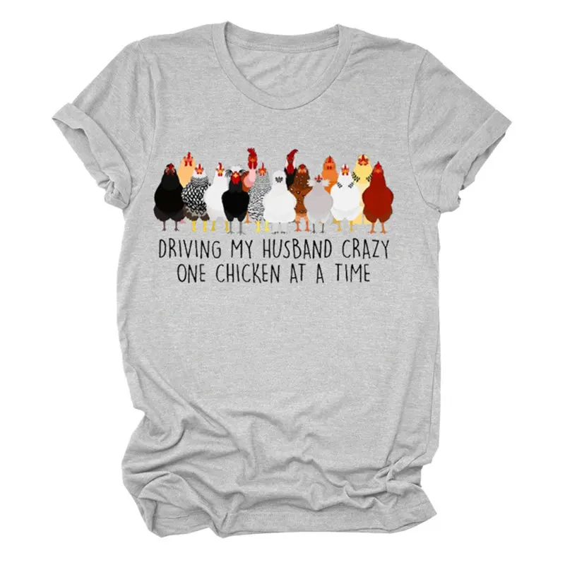 Женская забавная футболка с цветочным принтом в виде цыпленка хипстерская