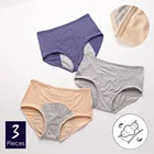 3 предмета в комплекте женские менструации трусы большого размера плюс с защитой от проливания, нижнее белье женское нижнее белье с высокой талией женские 4xl 5xl женское белье