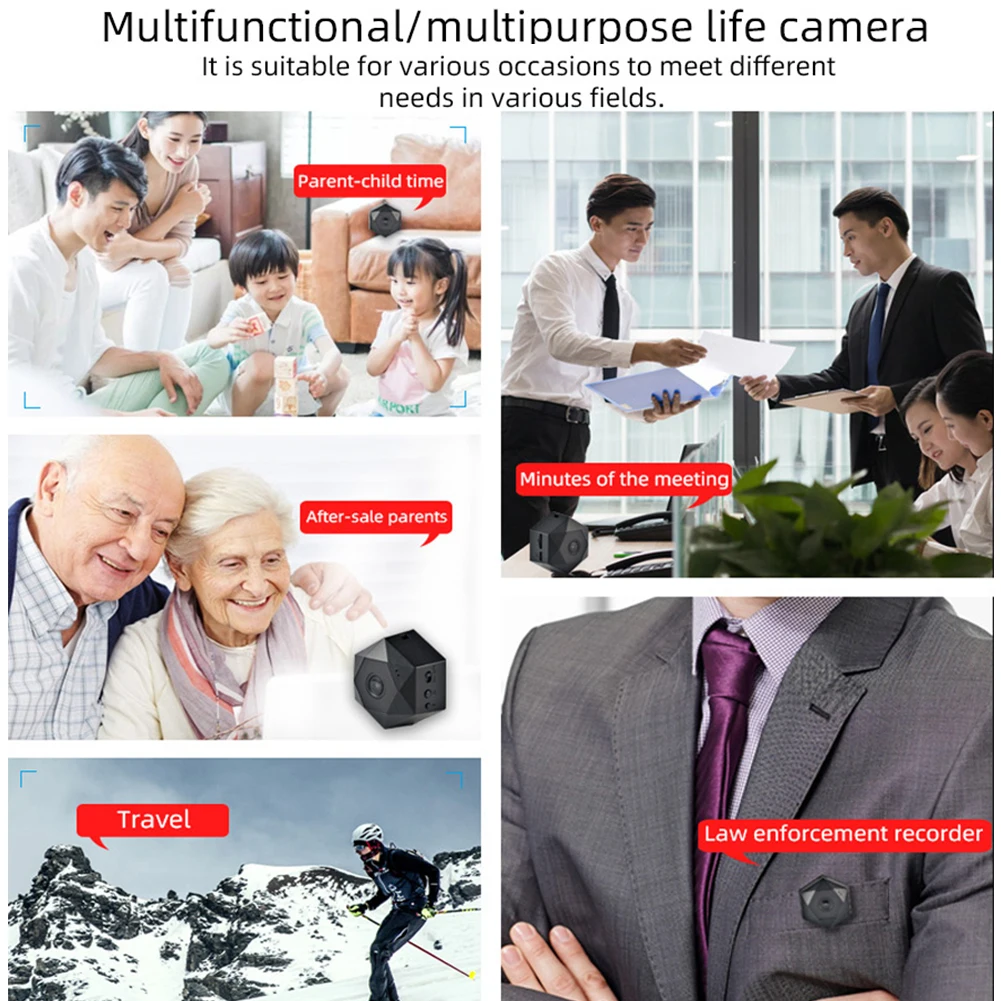 

Security Camera Smart Alarm Video Surveillance Mini Portable HD 4K 1080P Phone APP Indoor Outdoor Wireless WiFi Loop Recording