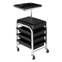 mobile nail pedicure beauty salon trolley chair stool versatilecompact design height quality casters 75x39x38cm blackus stock