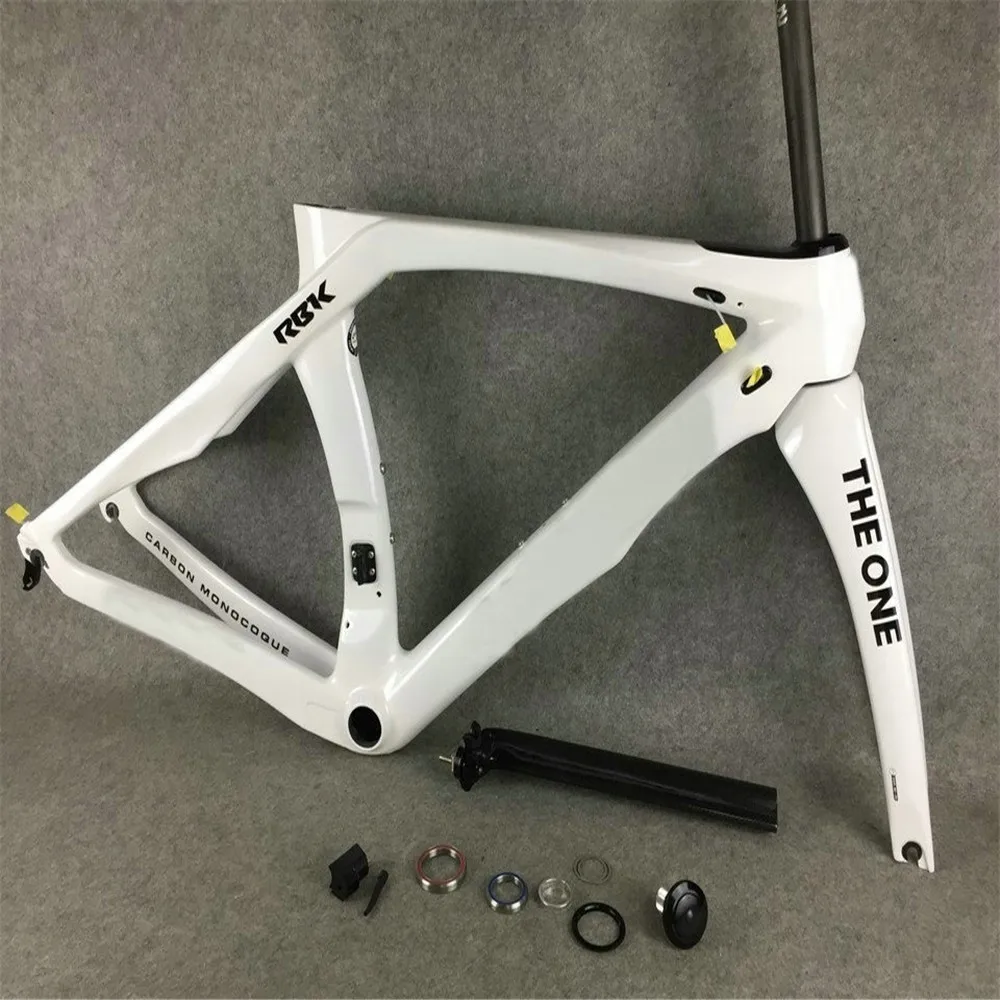 

In stock White color black logo RB1K THE ONE Carbon Road Bike Frame glossy bb86 6 colors