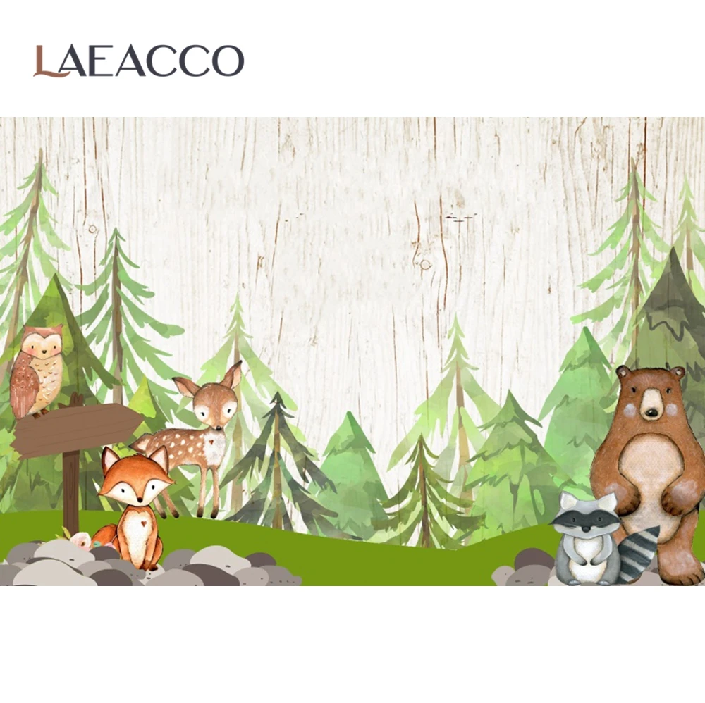 Laeacco фоны для фотосъемки детей мультфильм джунгли сафари День Рождения Вечеринка