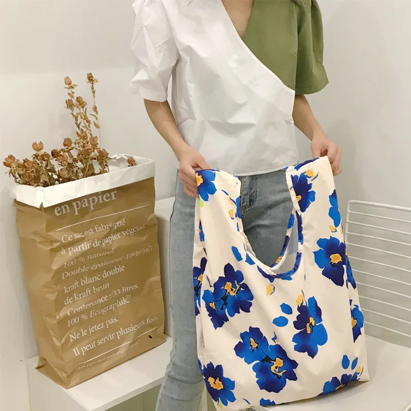 Youda оригинальная простая сумка с цветочным узором портативная большая Холщовая
