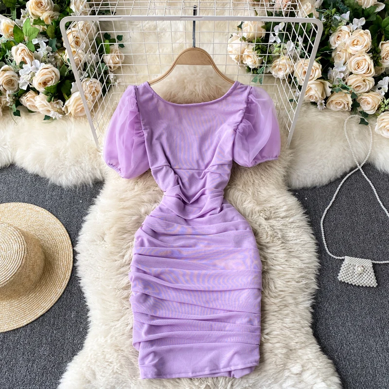 Плиссированное сексуальное облегающее платье-футляр с V-образным вырезом и