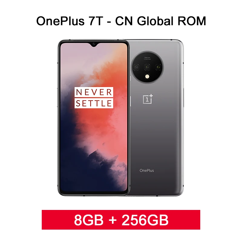 Смартфон OnePlus 7 T 7 T Snapdragon 855 Plus с глобальной прошивкой, Восьмиядерный процессор 6,55 дюйма, 90 Гц, AMOLED экран, 48мп, тройная камера, 30 Вт, NFC, Android 10 промо-код newyear1200 / newyear600 - Цвет: 8GB 256GB Silver