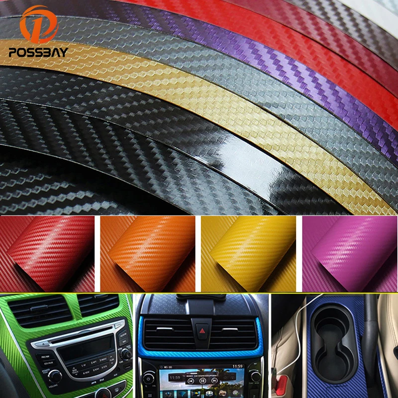 Posbay 3D виниловая пленка из углеродного волокна для стайлинга автомобиля