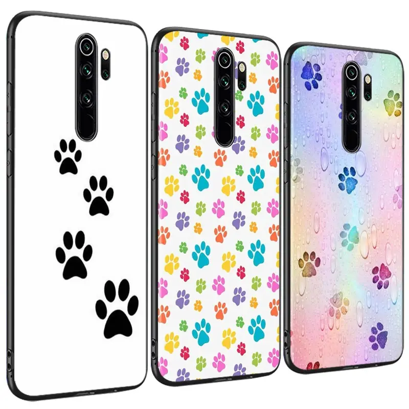 Чехол с котом и собачьей лапой для Xiaomi Redmi Note 9 9S Max 8T 8 7 6 5 Pro 5A 4X 4 мягкий черный |