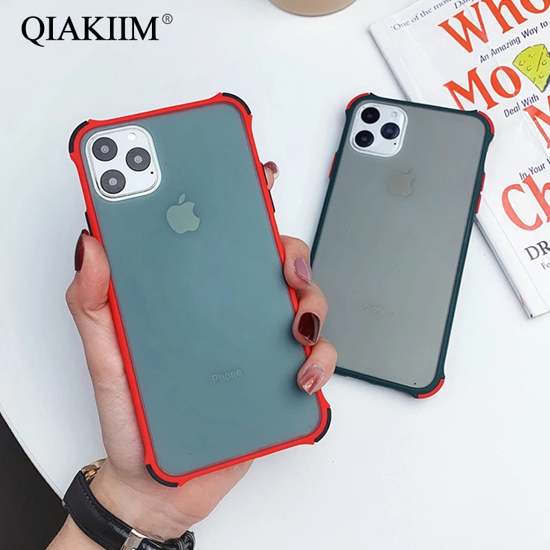 Противоударный армированный чехол для iPhone 11 Pro Max XS XR X 8 7 6 6S Plus прозрачный матовый
