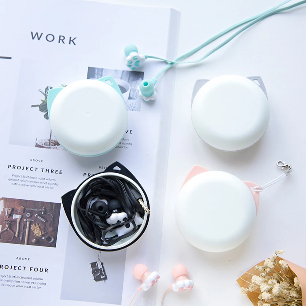 3 5 мм проводные наушники милый кот Paw In ear с микрофоном Hands Free Спорт стерео музыка