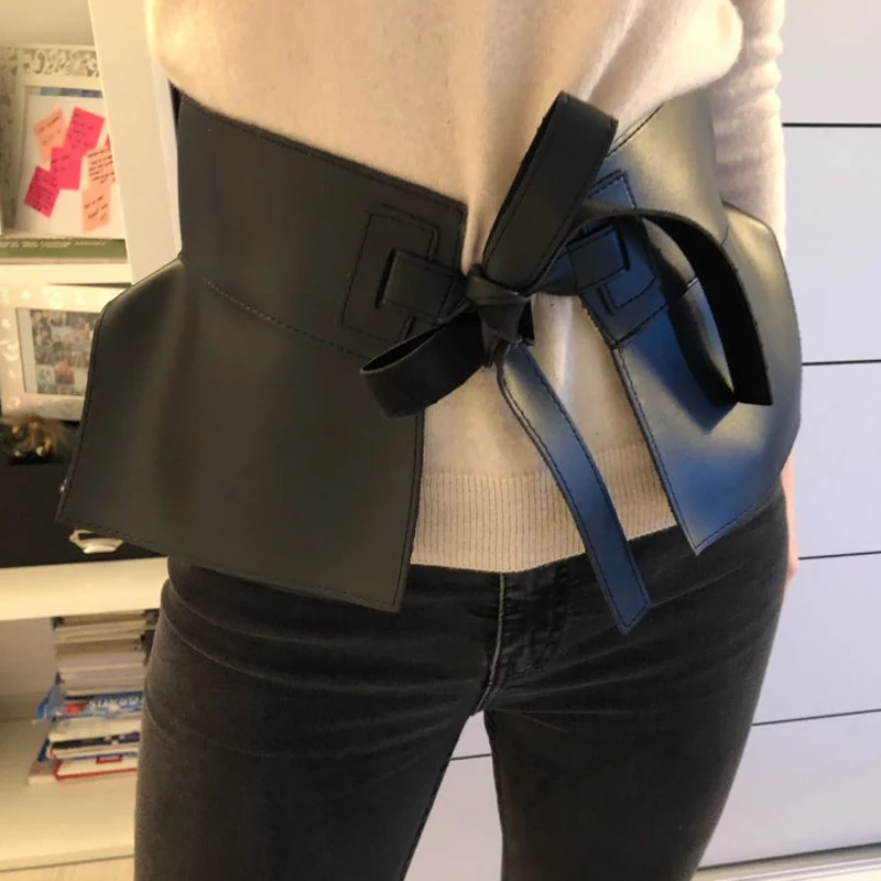 TRODEAM женский пояс с баской Женская юбка кожаные поясные ремни модные дамские пу