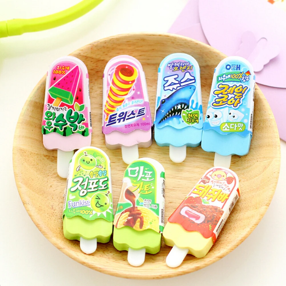 

Kawaii Ice Cream Eraser Kids Gift Papelaria Material Escolar Erasers Stationery Office School Erase Supplies 1 PC Drop Shipping