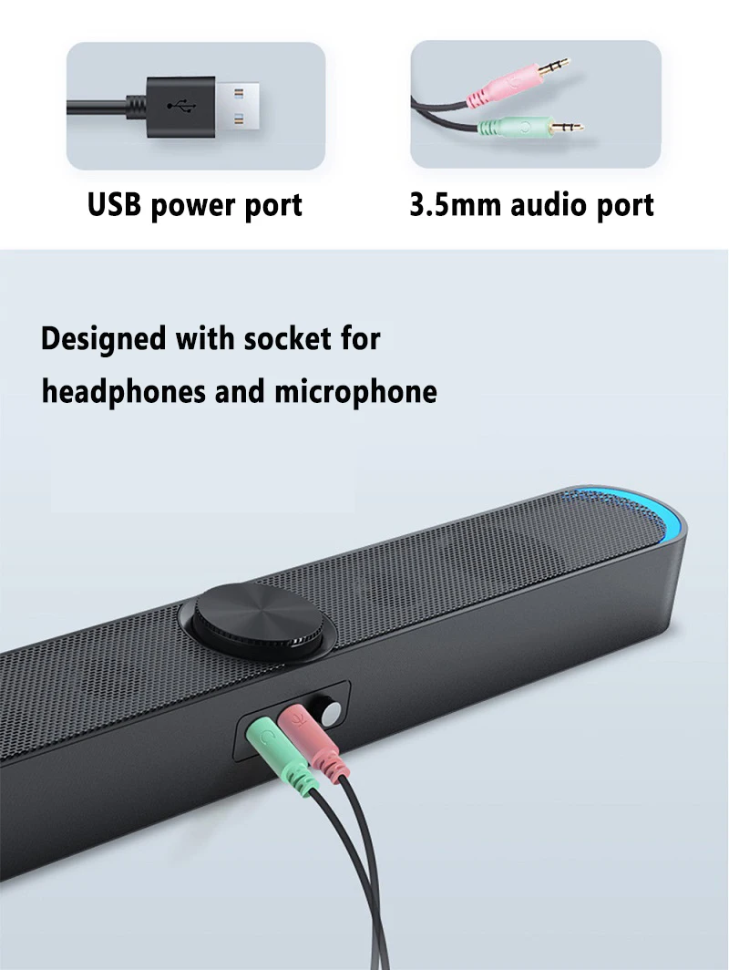 ПК ТВ звуковая панель динамик USB Саундбар для компьютера ПК телефон портативные динамики наушники Micphone стерео звук Саундбар для телевизора
