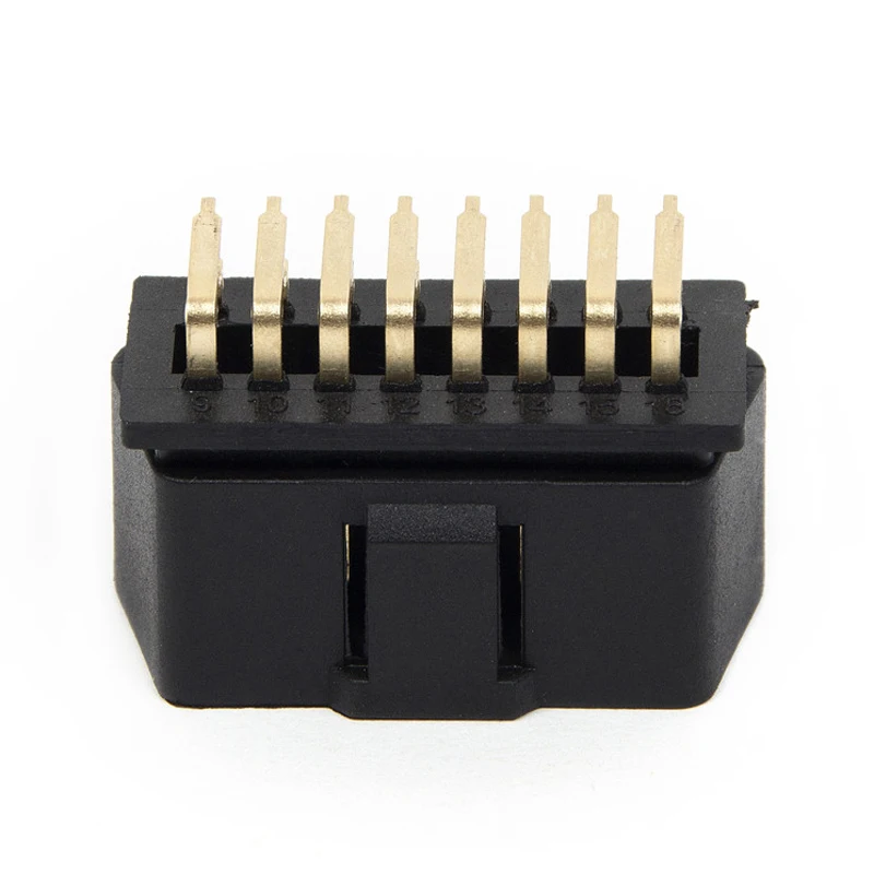 OBD 16pin 90 градусов изогнутая игла OBD2 16Pin штекер 2 16 контактный разъем адаптер