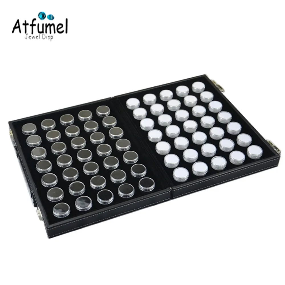 Купить Заблокированный дорожный фотоальбом, 70 шт., круглый чехол для хранения драгоценных камней, свободная Бриллиантовая коробка для переноски ю...