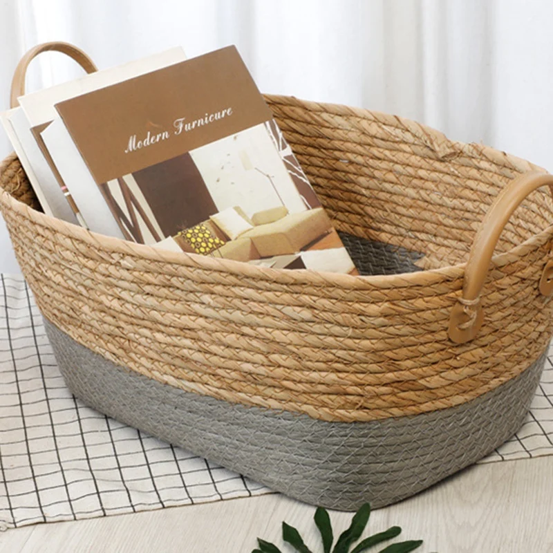 

New 1Pcs Household Wicker-Woven Basket Dessert Storage Basket for Home Storage