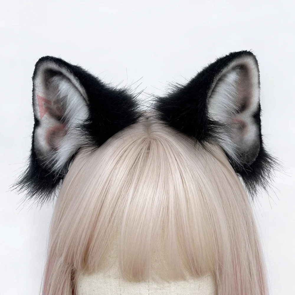

New Black Brown Felis margarita Cat Ears Hairhoop Headwear Headband Hand Made Work For KC Cosplay Party Game Costume Accessories
