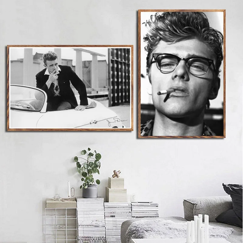 Jame Дин дыма сигареты кинозвезда арт настенная живопись шелковые холст постер на