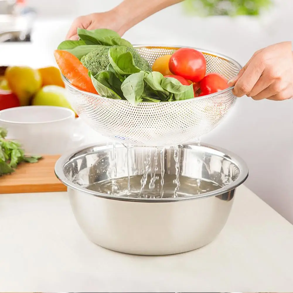 Промытый сито для риса сушилка Пароварка Корзина 18 8 из нержавеющей