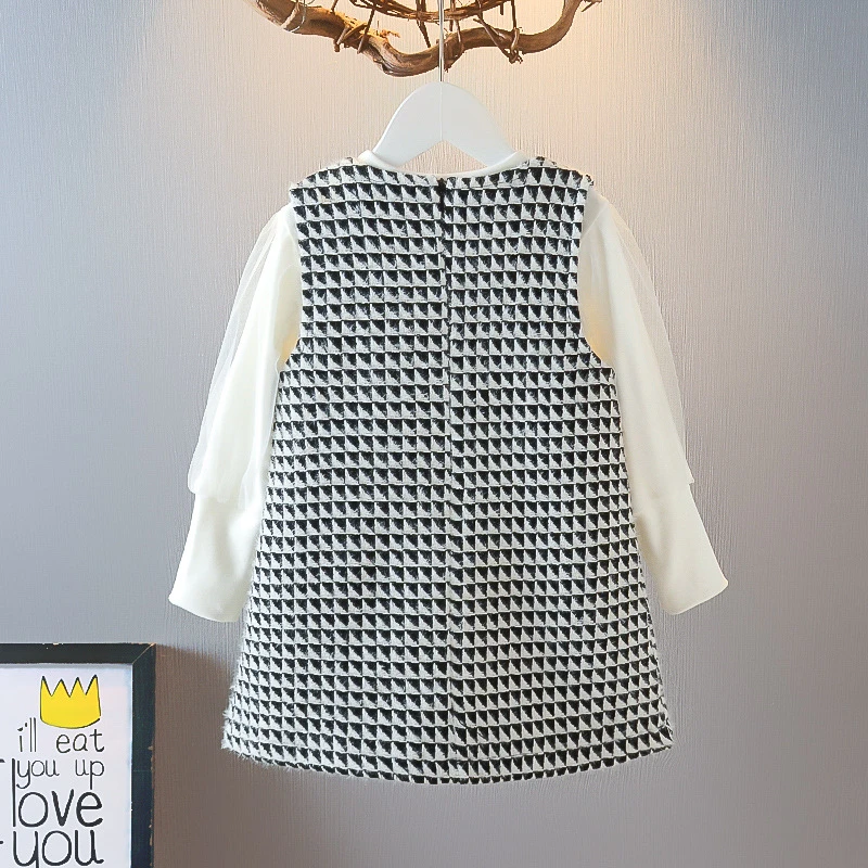 2 шт. клетчатое платье с длинным рукавом вечерние осень/зиму | Детская одежда и