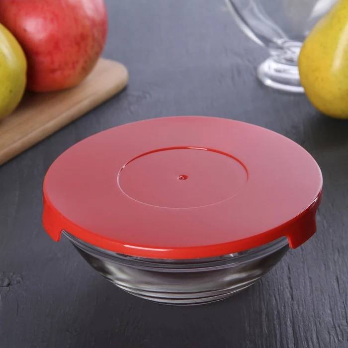 Набор салатников &quotКлассика&quot с крышками 5 шт: 900 мл (17х7 6 см) 500 (16х6 350 (12 5х5 4 200 (10 5х4