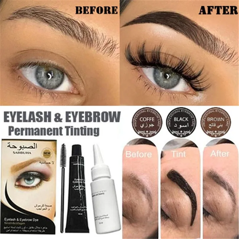 

Waterproof Eyelash Eyebrow Dye Tint Gel Long Lasting Professional Eye Brow Mascara Cream Eyebrow Enhancer Gel With Brush 3 color