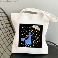 women shopper magical mary poppins printed kawaii bag harajuku shopping canvas shopper bag girl handbag tote shoulder lady bag