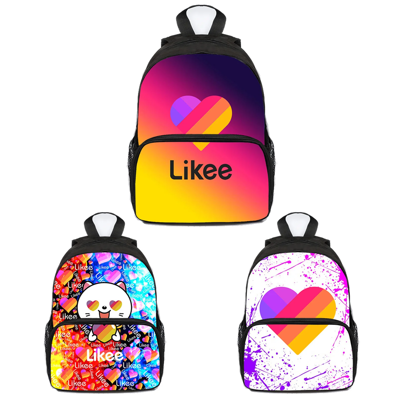 

Russia Type Like App Backpack "LIKEE 1 (Like Video)" Bag Kids 3D Printed Zipper Kindergarten Cute School Bags Bookbag 13 Inch