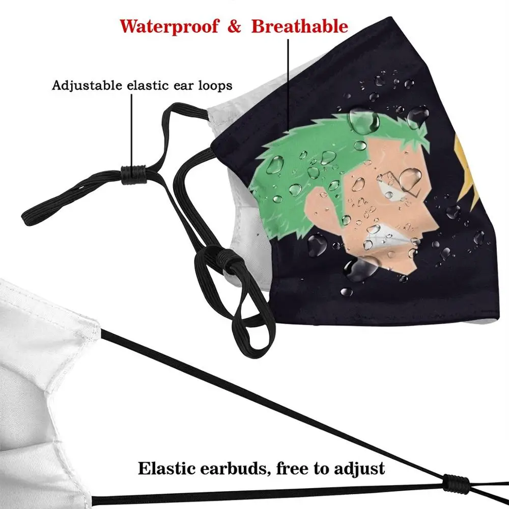 Моющаяся маска для рта Marimo Vs Ero Cook с фильтром и защитой от пыли Аниме One Piece манга