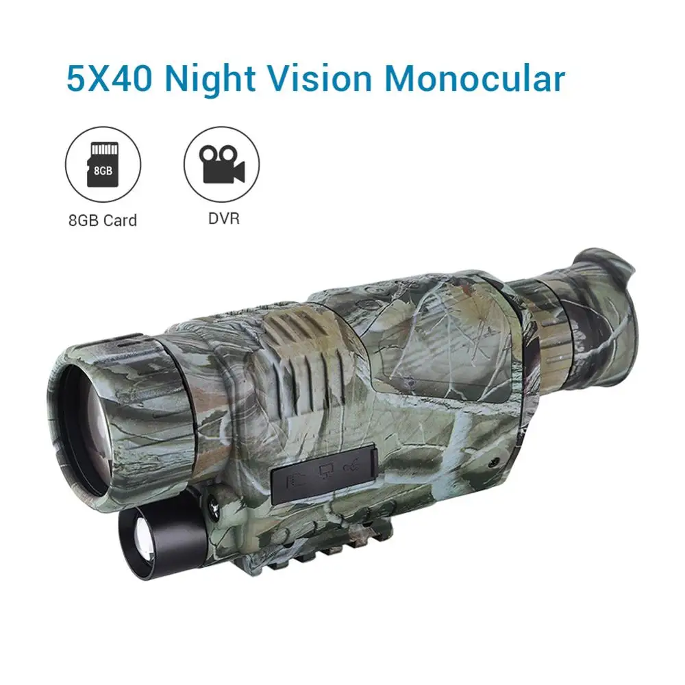 

5X40 Digital Night Vision Monocular HD Device Night View Scope Video Recorder Infrared Camera Optical Sight For Outdoor Hunting