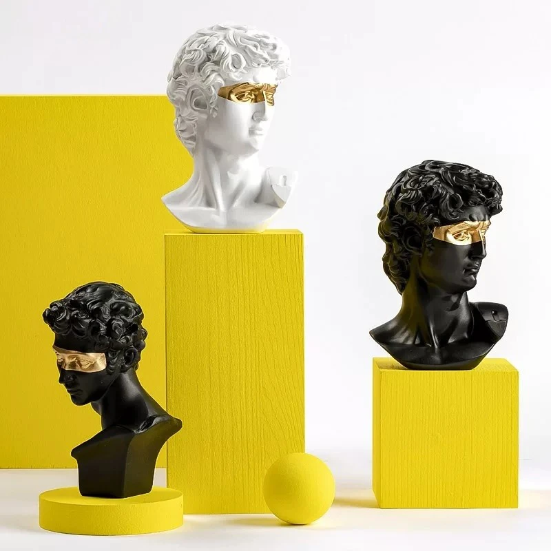 Масках Дэвид украшения дома голова бюст статуя Скульптура смолы мини
