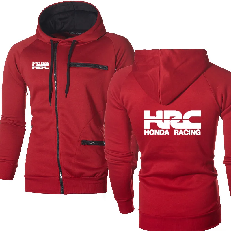 Mens jackets HRC Race Motorcycle Printing Spring Autumn Casual Men's Sweatshirt High Quality Cotton Oblique chain hoodie | Мужская