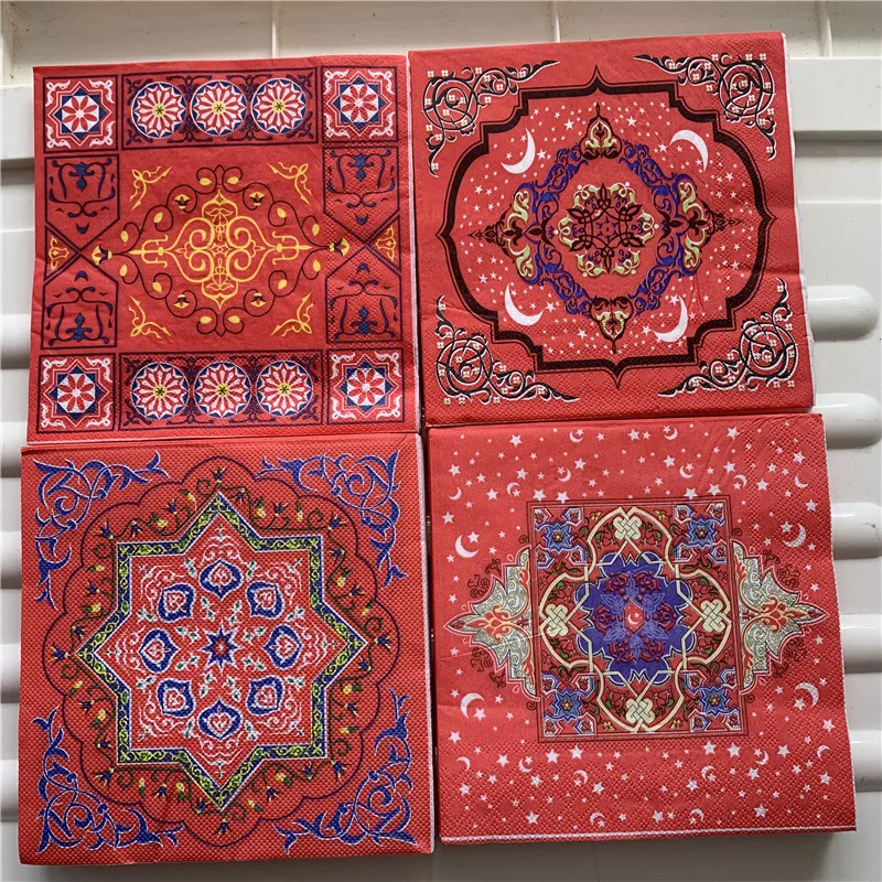 Decoupage paper napkins tissue vintage towel mysterious pattern striped moon star birthday wedding party home beautiful decor 20 | Дом и сад