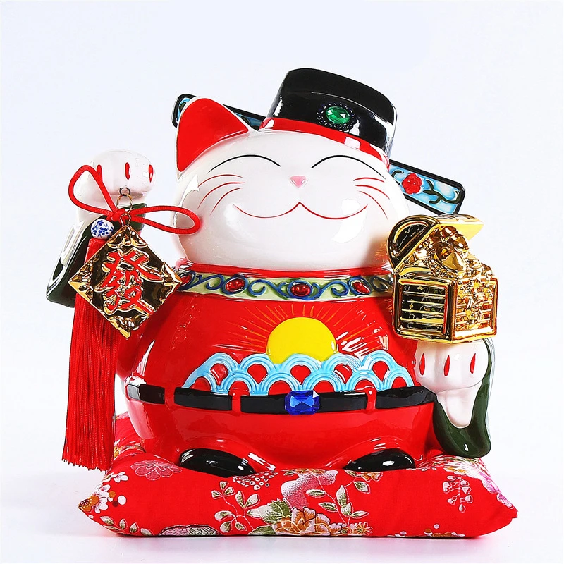 Feng Shui украшения фигурки Lucky Cat размера плюс Бог богатства Скульптура аксессуары