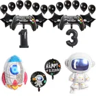 Игровой контроллер, алюминиевая фольга, воздушный шар для дня рождения, 32 дюйма, номер гигантской ракета, космонавт, фольга, воздушный шар для мальчиков, надувная игрушка